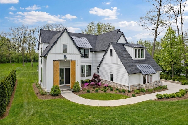 2S384 Madison St, Wheaton, IL 60189 - modern farmhouse with board and batten siding, roof with shingles, and a front yard