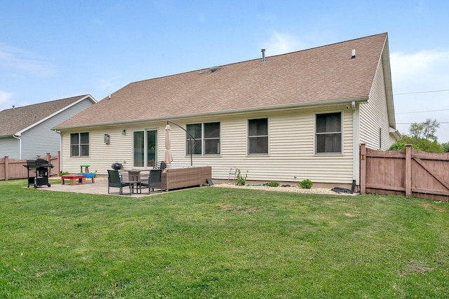 817 W 3rd St, Braidwood, IL 60408 - rear view of property with a patio, an outdoor living space, and roof with shingles