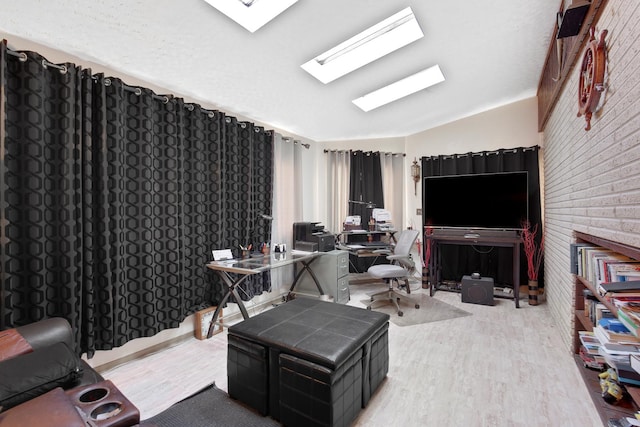3026 Macfarlane, Flossmoor, IL 60422 - office space with wood finished floors, vaulted ceiling, and a skylight
