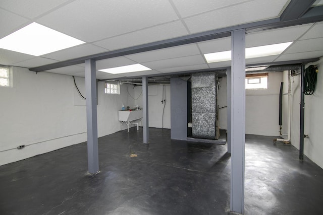 1195 W Williams St, Kankakee, IL 60901 - basement featuring a sink and a drop ceiling
