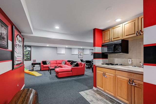 2 Hampton Ct, Burr Ridge, IL 60527 - living room featuring recessed lighting and light colored carpet