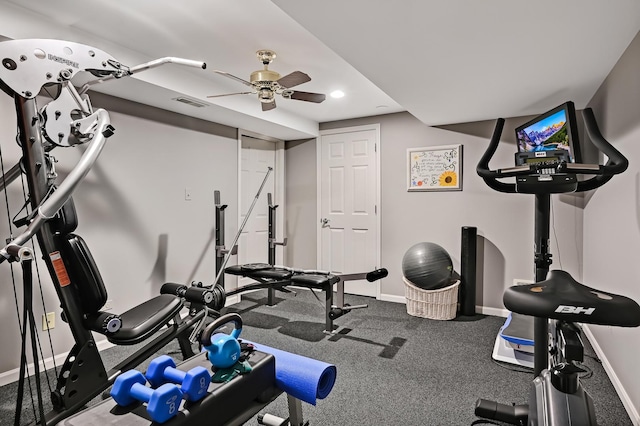 2 Hampton Ct, Burr Ridge, IL 60527 - exercise room featuring baseboards and recessed lighting