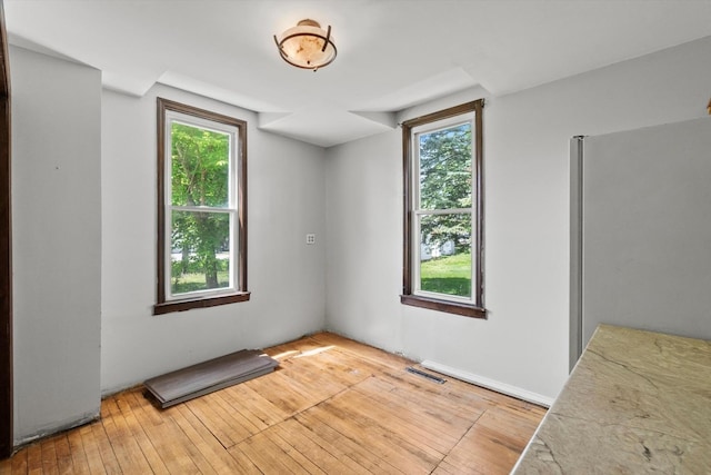 empty room with light wood-type flooring