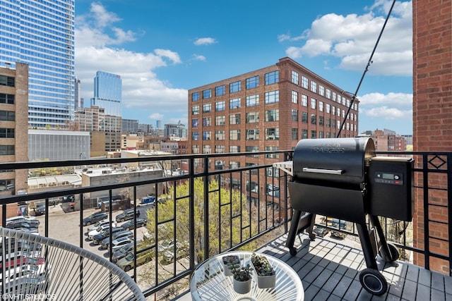 balcony featuring a city view