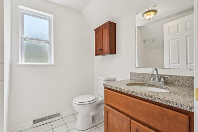 28549 W High Rd, Ingleside, IL 60041 - bathroom with a shower, tile patterned floors, toilet, baseboards, and vanity