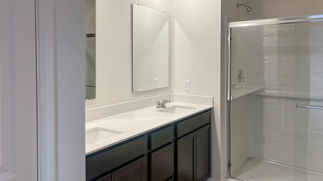 5010 Linden Rd, Mount Pleasant, WI 53403 - bathroom featuring a shower stall and double vanity