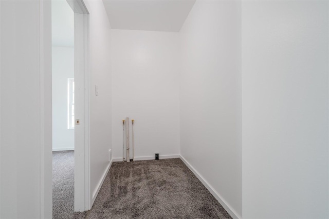 303 S Main St, Flanagan, IL 61740 - laundry area with dark carpet and baseboards