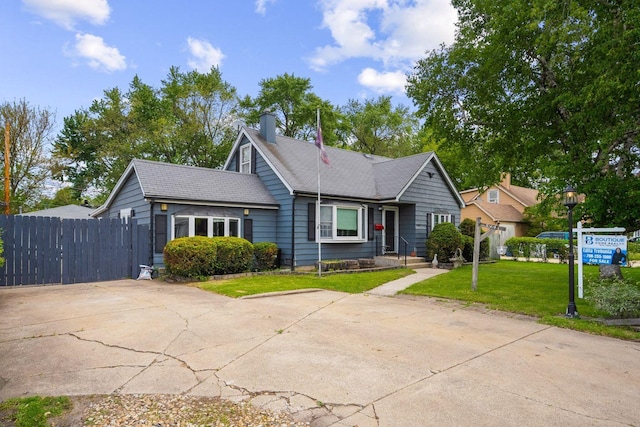 view of front of property with a chimney