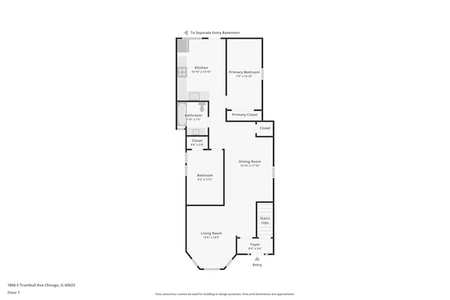 1806 S Trumbull Ave, Chicago, IL 60623 - property floor plan