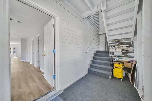 14631 Vincennes Rd, Harvey, IL 60426 - staircase featuring wooden walls