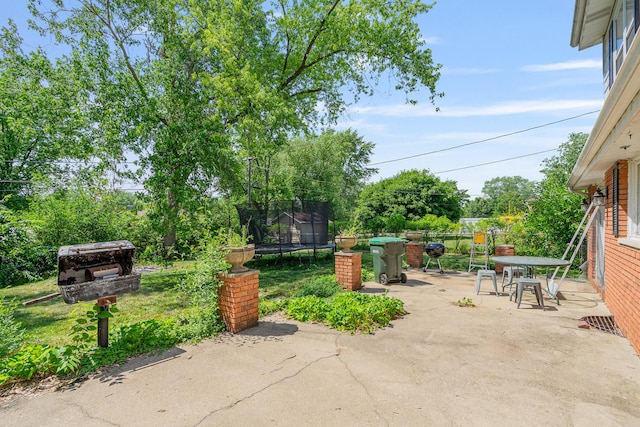 22614 S Joseph Ave, Channahon, IL 60410 - view of patio / terrace with a trampoline and outdoor dining space