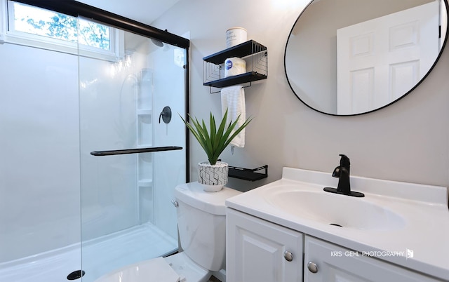 1401 N Park Dr, Round Lake Beach, IL 60073 - bathroom with a shower stall, toilet, and vanity