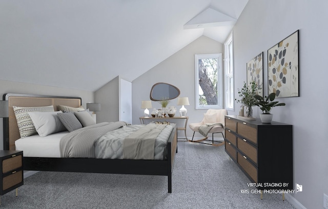 1401 N Park Dr, Round Lake Beach, IL 60073 - carpeted bedroom featuring lofted ceiling