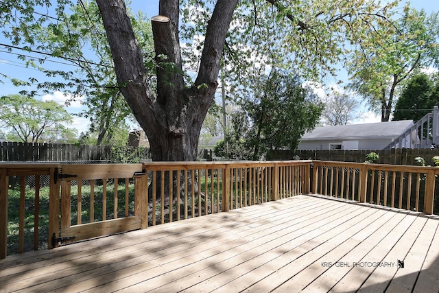 1401 N Park Dr, Round Lake Beach, IL 60073 - deck featuring a fenced backyard