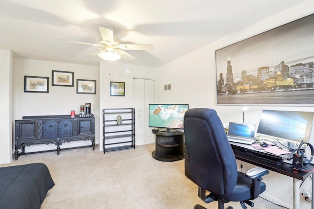 8421 Canary Grass Ln Unit 8421, Fox Lake, IL 60020 - carpeted home office with a ceiling fan