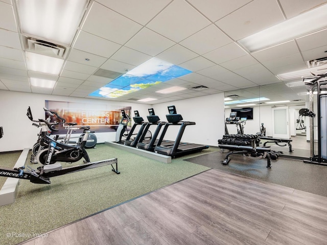 720 W Randolph St Unit 907, Chicago, IL 60661 - gym featuring wood finished floors and a drop ceiling