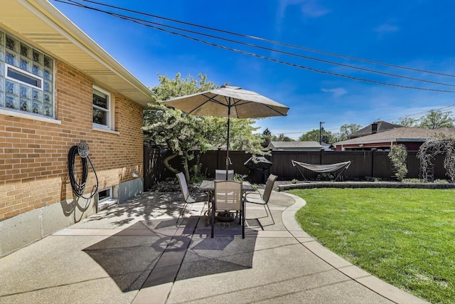 view of patio with outdoor dining area