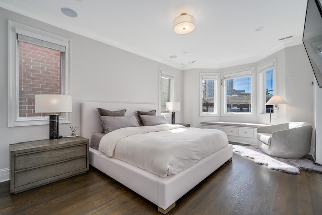 1616 N Winchester Ave, Chicago, IL 60622 - bedroom featuring dark wood-style flooring and ornamental molding