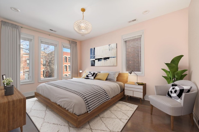 1616 N Winchester Ave, Chicago, IL 60622 - bedroom with wood finished floors, recessed lighting, a chandelier, and baseboards
