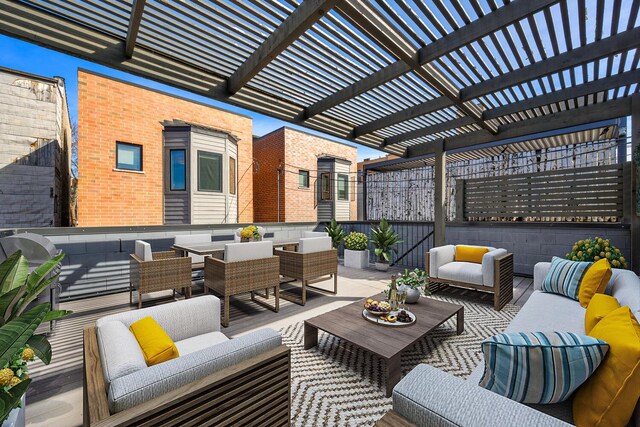 1616 N Winchester Ave, Chicago, IL 60622 - view of patio / terrace with outdoor lounge area, outdoor dining space, and a pergola