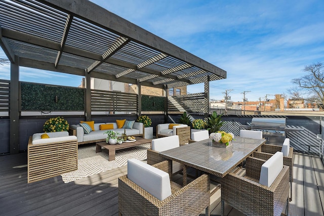 1616 N Winchester Ave, Chicago, IL 60622 - deck with a pergola and an outdoor living space