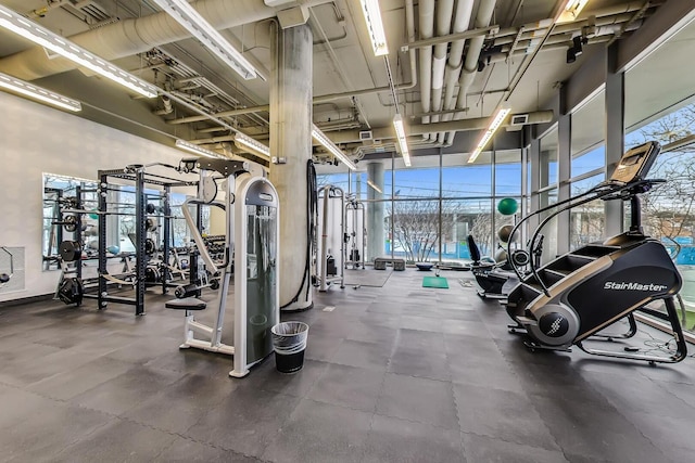 workout area with healthy amount of natural light