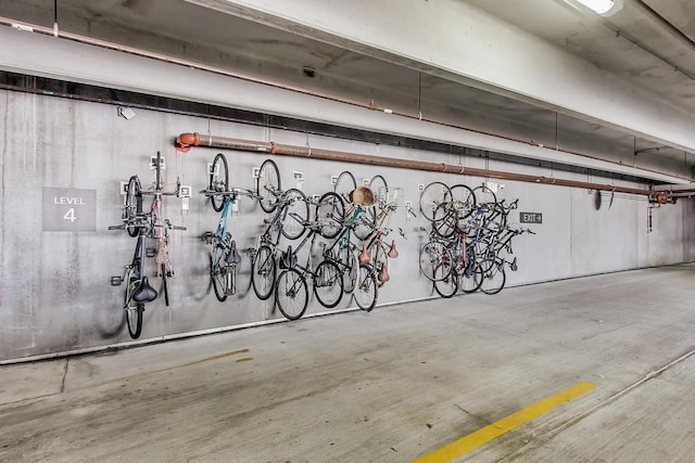 garage with bike storage