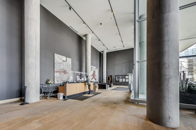 building lobby with a high ceiling