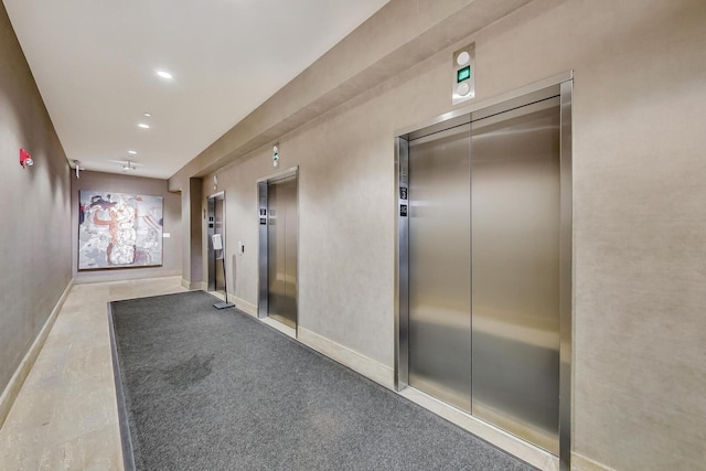 common area with recessed lighting
