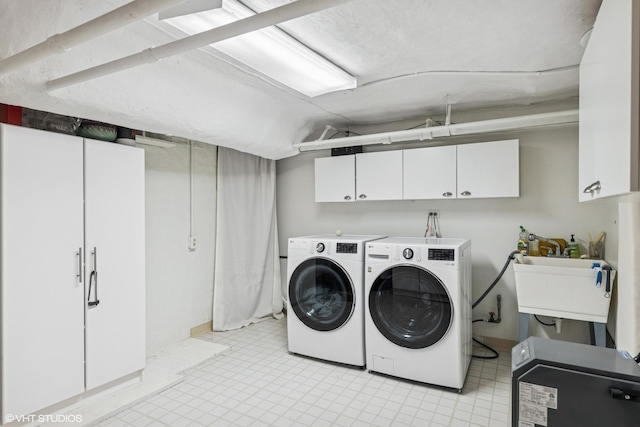 1009 S Delphia Ave, Park Ridge, IL 60068 - laundry room with cabinet space, washer and dryer, and light floors