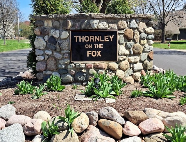 view of community sign