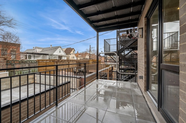 balcony featuring a residential view