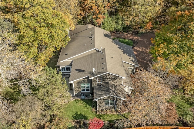 14530 136th St, Lemont, IL 60439 - view from above of property with a heavily wooded area