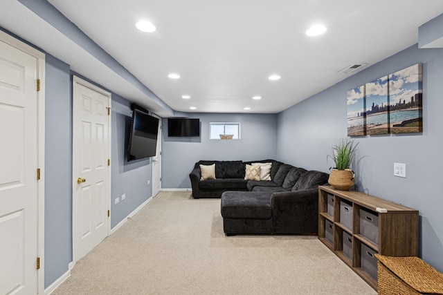 225 N Knight Ave, Park Ridge, IL 60068 - living room with recessed lighting, light colored carpet, and baseboards