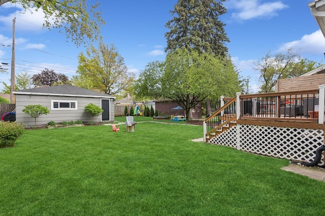 225 N Knight Ave, Park Ridge, IL 60068 - view of yard featuring a wooden deck and an outbuilding