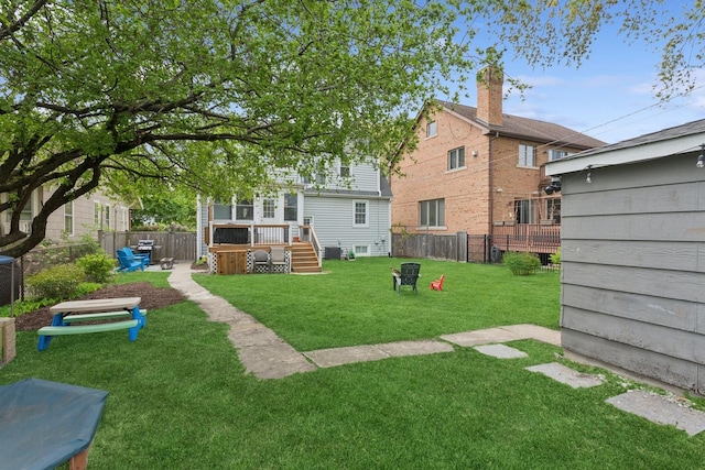 225 N Knight Ave, Park Ridge, IL 60068 - view of yard featuring a wooden deck