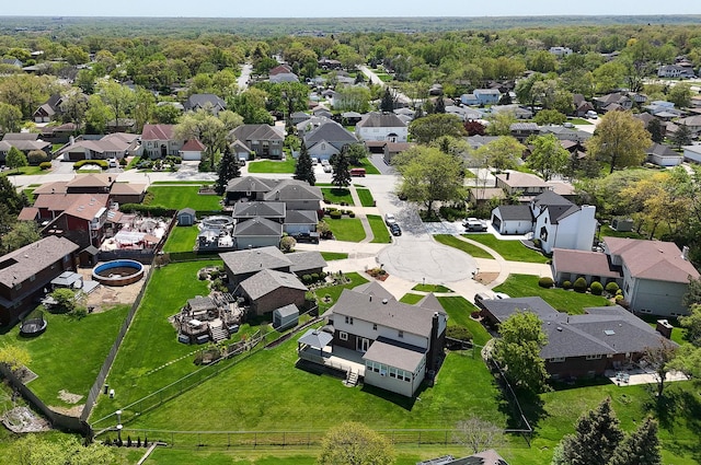 aerial view of residential area