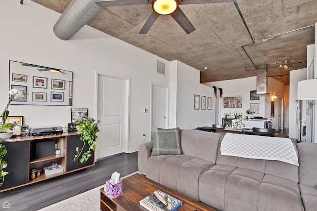 50 E 16th St Unit 312, Chicago, IL 60616 - living room with a ceiling fan and wood finished floors