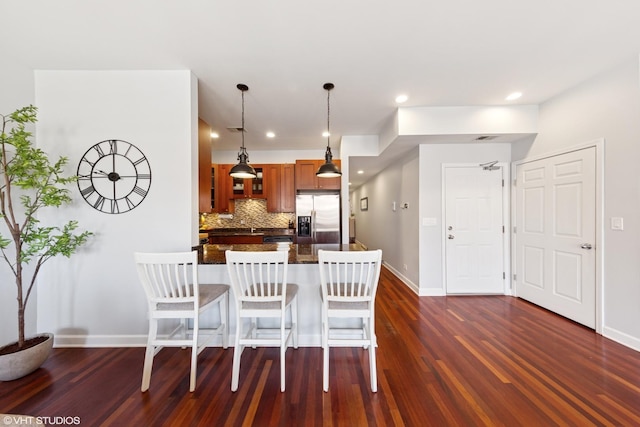 1907 W Chicago Ave Unit 3, Chicago, IL 60622 - dining area featuring dark wood-type flooring, baseboards, and recessed lighting