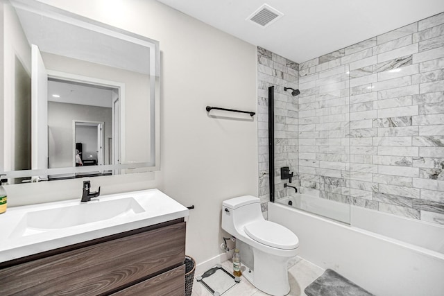 240 E Illinois St Unit 1004, Chicago, IL 60611 - full bath with toilet, vanity, bathtub / shower combination, tile patterned flooring, and baseboards