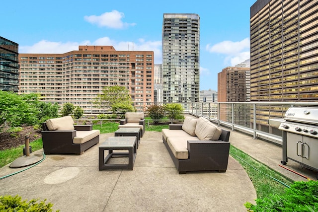 240 E Illinois St Unit 1004, Chicago, IL 60611 - view of patio featuring an outdoor living space and a view of city