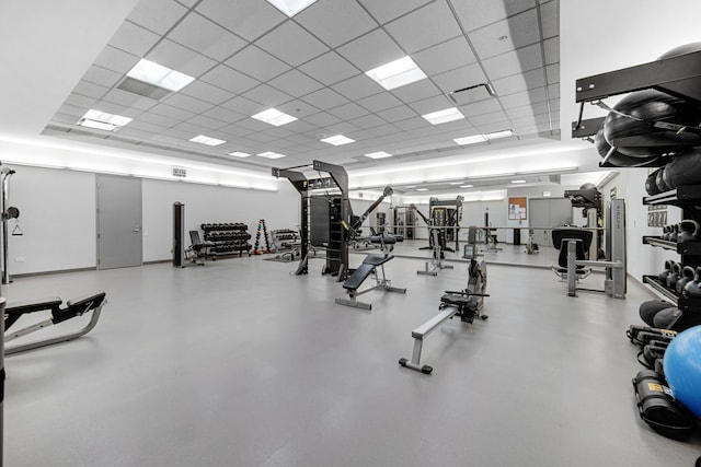 240 E Illinois St Unit 1004, Chicago, IL 60611 - workout area featuring a paneled ceiling