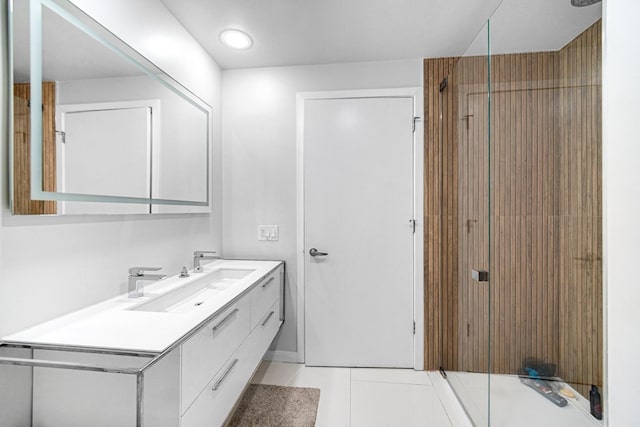 240 E Illinois St Unit 1004, Chicago, IL 60611 - full bath with vanity, tile patterned floors, and a shower