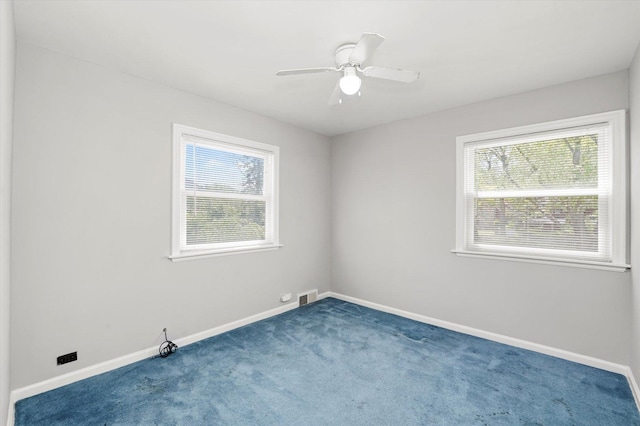 255 Irving Blvd, Chicago Heights, IL 60411 - carpeted spare room featuring baseboards and ceiling fan