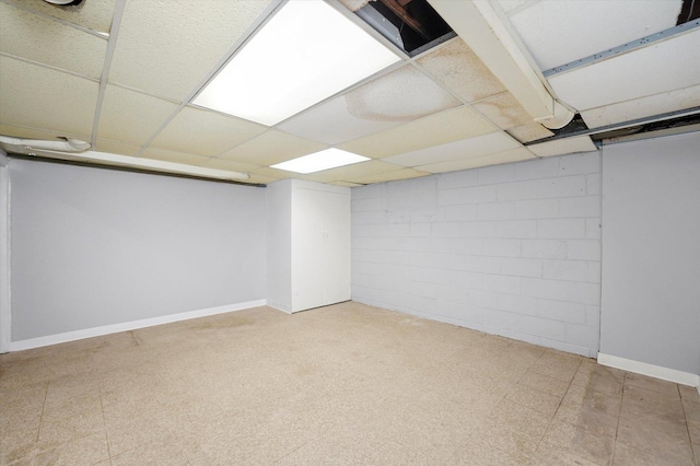 255 Irving Blvd, Chicago Heights, IL 60411 - finished below grade area with a paneled ceiling and baseboards