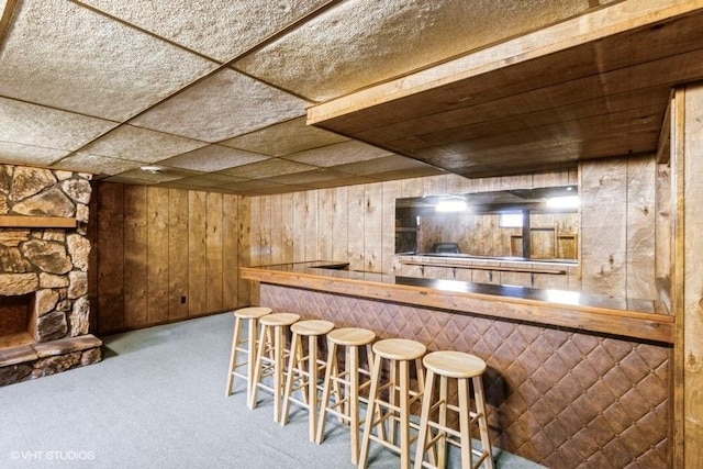 11616 Ronald St, Huntley, IL 60142 - indoor bar featuring wooden walls and carpet