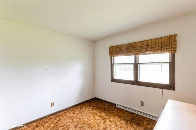 11616 Ronald St, Huntley, IL 60142 - unfurnished room featuring a baseboard radiator, carpet, and baseboards