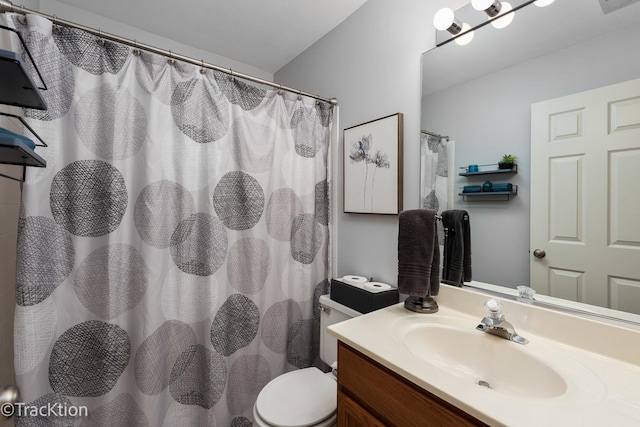 1102 E Cambria Ln, Lombard, IL 60148 - bathroom with vanity, toilet, and curtained shower
