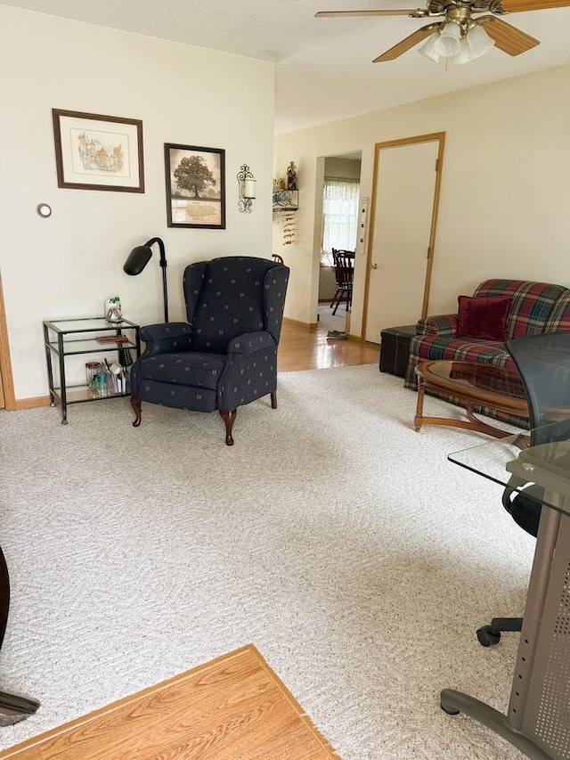 1004 N Hill Dr, Dixon, IL 61021 - carpeted living area with ceiling fan