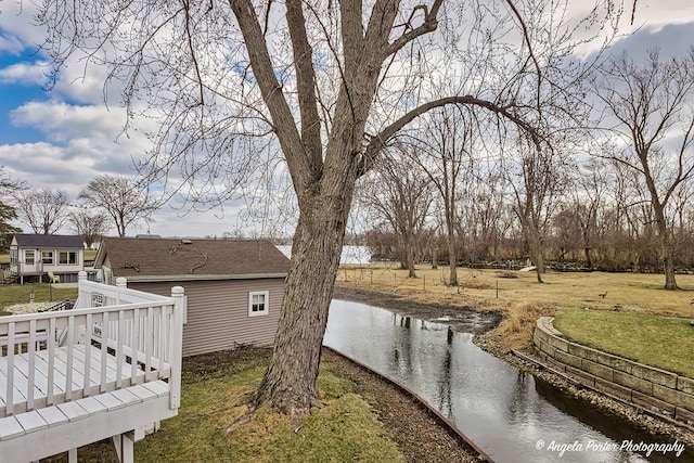 41551 N Lotus Ave, Antioch, IL 60002 - view of grassy yard featuring a deck with water view